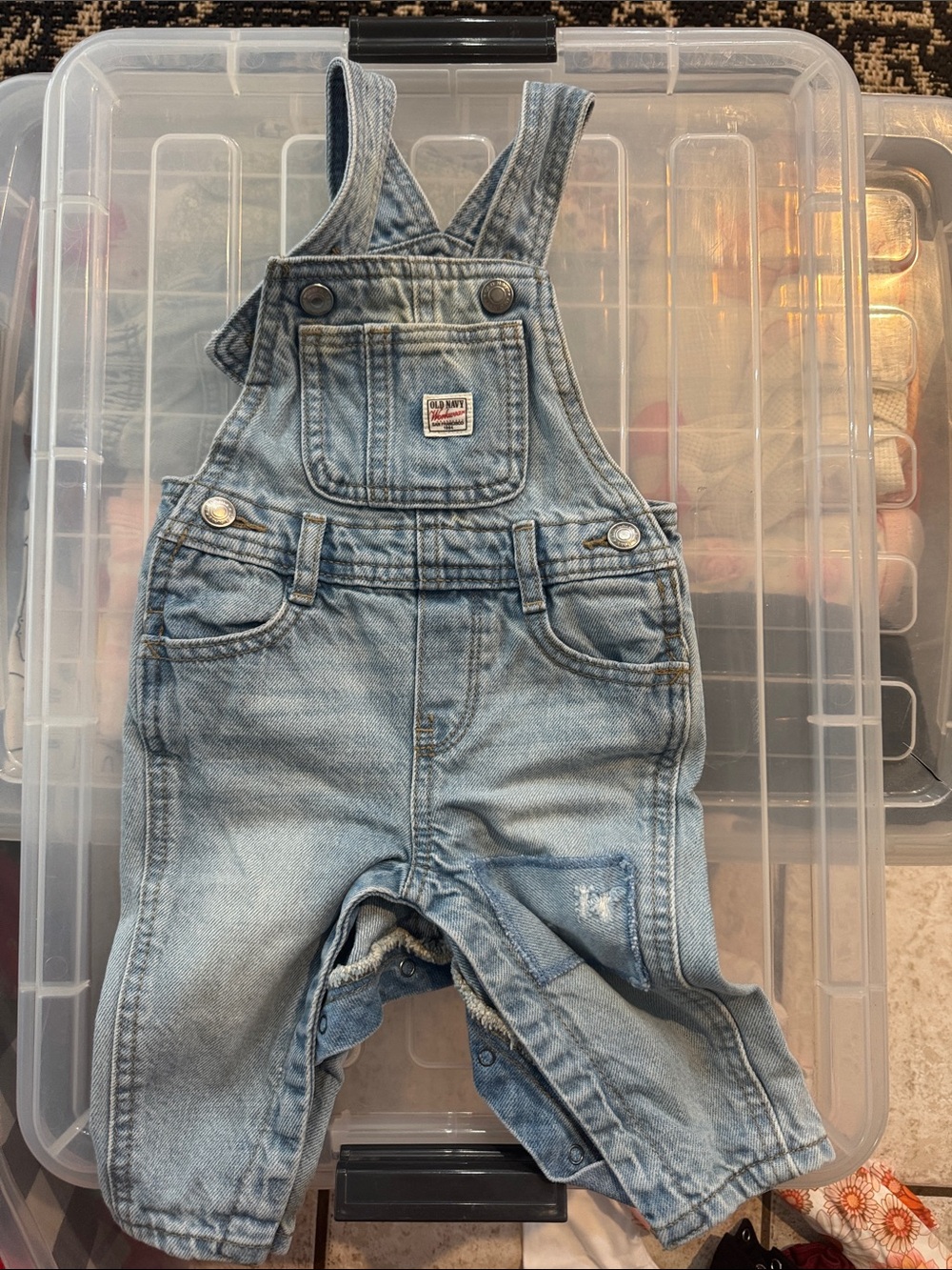 Old Navy Light Blue Denim Baby Overalls